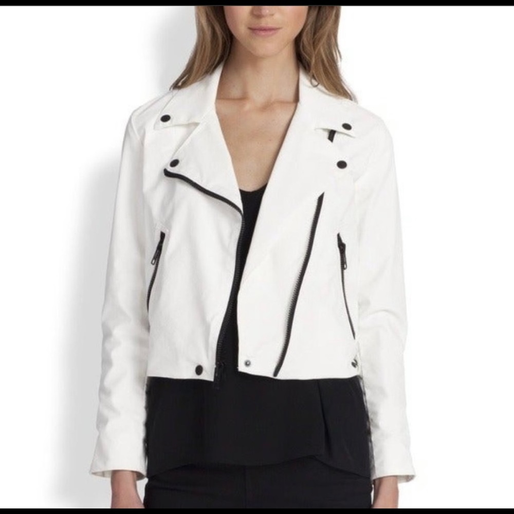 Current/Elliott White Moto Jacket